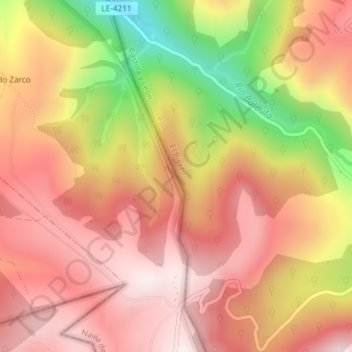 Carte topographique Colao, altitude, relief