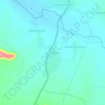 Carte topographique A. Konduru, altitude, relief