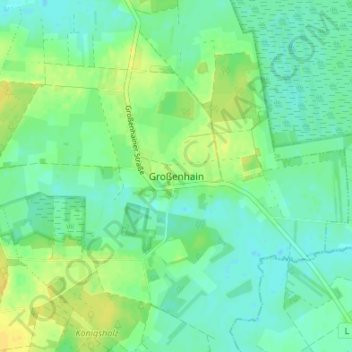 Carte topographique Großenhain, altitude, relief