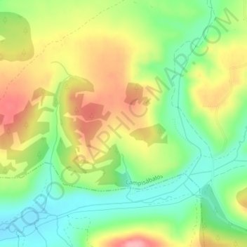 Carte topographique Alto del Praderón, altitude, relief