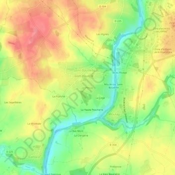 Carte topographique Le Plessis, altitude, relief