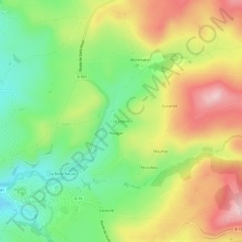 Carte topographique Le Seguis, altitude, relief