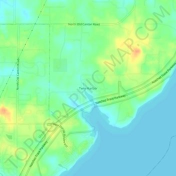 Carte topographique Twin Harbor, altitude, relief