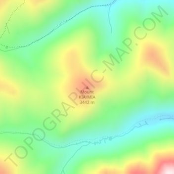 Carte topographique Mount KIA/MIA, altitude, relief