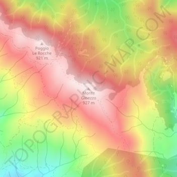 Carte topographique Monte Ginezzo, altitude, relief