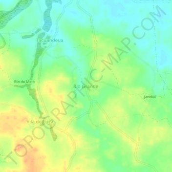 Carte topographique Rio Grande, altitude, relief