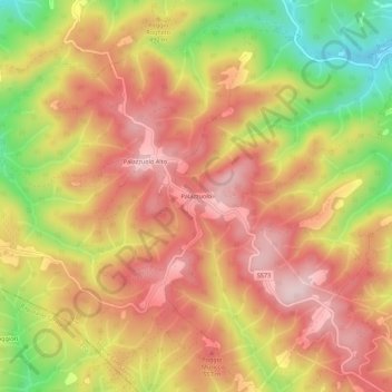 Carte topographique Palazzuolo, altitude, relief