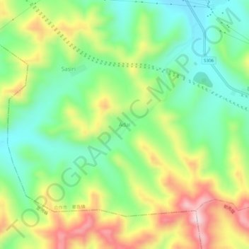 Carte topographique Adai, altitude, relief