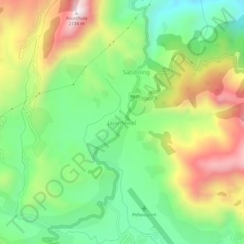 Carte topographique Jajardewal, altitude, relief