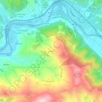 Carte topographique Le Case, altitude, relief