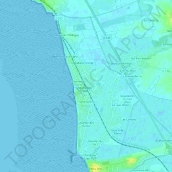 Carte topographique Les Sables, altitude, relief