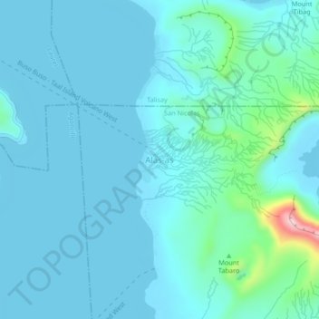 Carte topographique Alas-as, altitude, relief