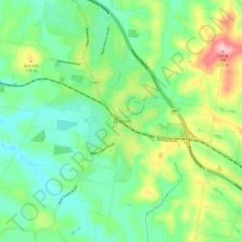 Carte topographique Drouin, altitude, relief
