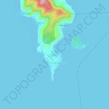 Carte topographique Rayap, altitude, relief