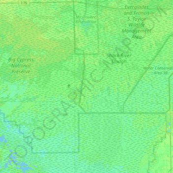 Carte topographique Jack Clay Hammock, altitude, relief