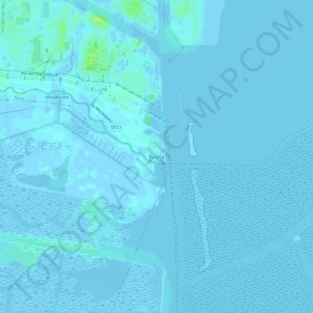 Carte topographique Fusina, altitude, relief