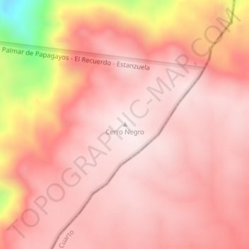 Carte topographique Cerro Negro, altitude, relief