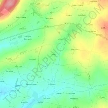 Carte topographique Lotavy, altitude, relief