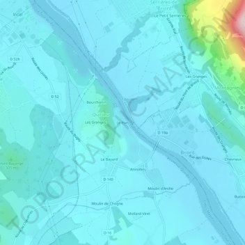 Carte topographique Le Port, altitude, relief