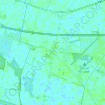 Carte topographique Sandtoft, altitude, relief