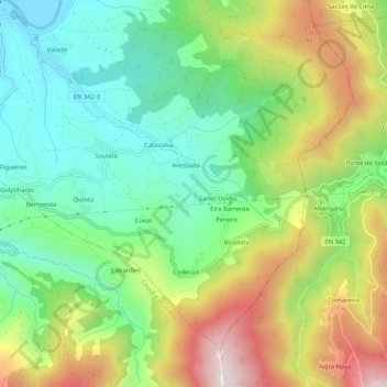 Carte topographique Matas, altitude, relief