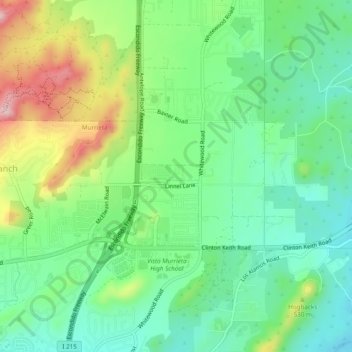Carte topographique Antelope Hills, altitude, relief