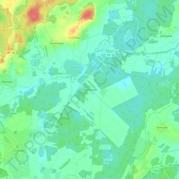 Carte topographique Weitmoos, altitude, relief