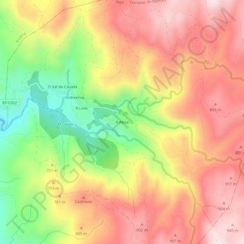 Carte topographique A Airoa, altitude, relief