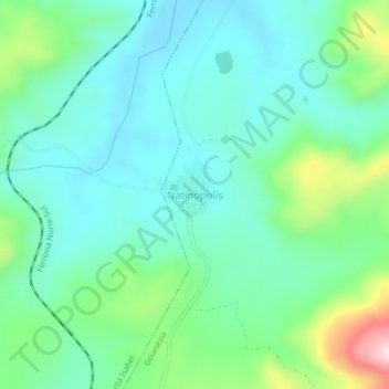 Carte topographique Natinópolis, altitude, relief