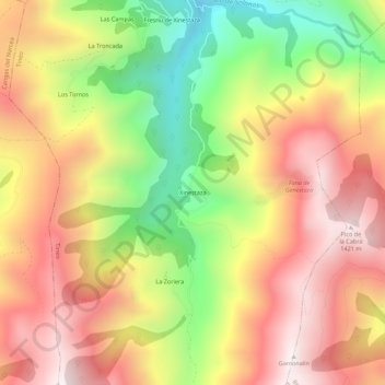 Carte topographique Genestaza, altitude, relief
