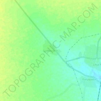 Carte topographique Godhavadar, altitude, relief