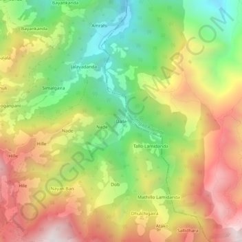 Carte topographique Dalle, altitude, relief