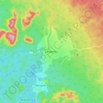 Carte topographique Lébamba, altitude, relief