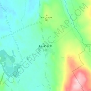 Carte topographique Loughguile, altitude, relief