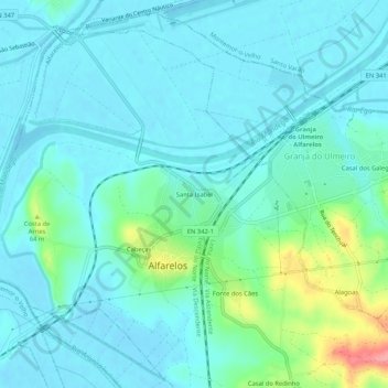Carte topographique Santa Isabel, altitude, relief