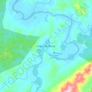 Carte topographique López de Micay, altitude, relief