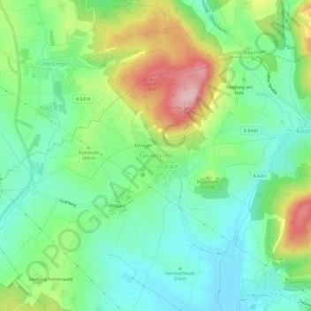 Carte topographique Tannenkirch, altitude, relief