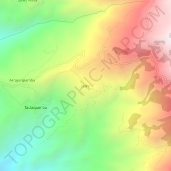 Carte topographique Jashi, altitude, relief