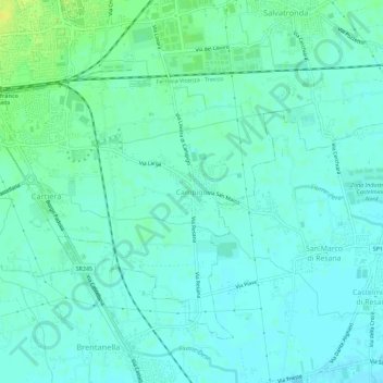 Carte topographique Campigo, altitude, relief