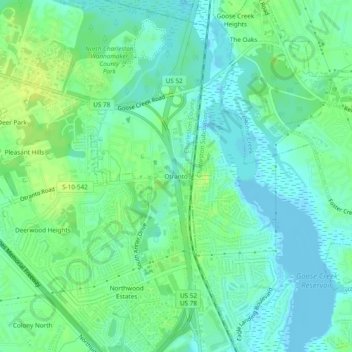 Carte topographique Otranto, altitude, relief