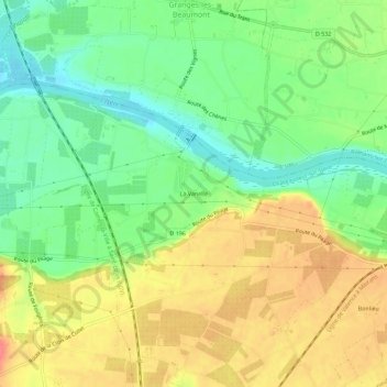 Carte topographique La Vanelle, altitude, relief