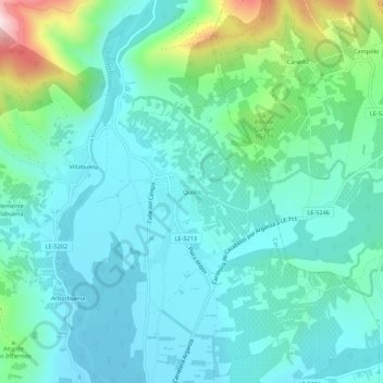 Carte topographique Quilós, altitude, relief