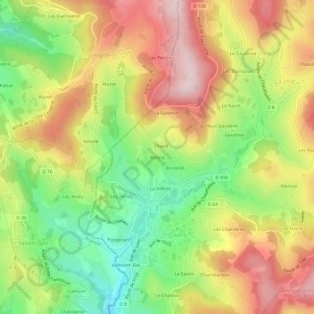 Carte topographique Balard, altitude, relief