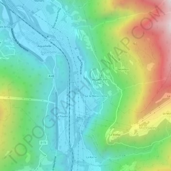 Carte topographique Le Bouchet, altitude, relief