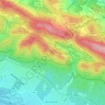 Carte topographique Plasegge, altitude, relief