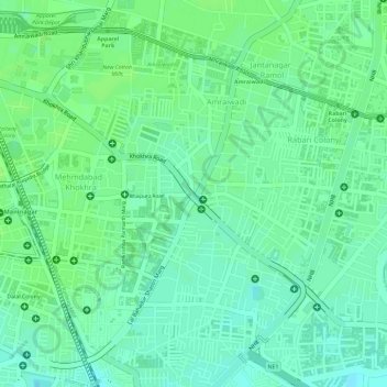 Carte topographique Hatkeshwar Circle, altitude, relief