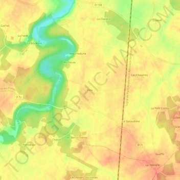 Carte topographique Fleix, altitude, relief