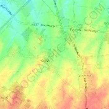 Carte topographique Labia, altitude, relief