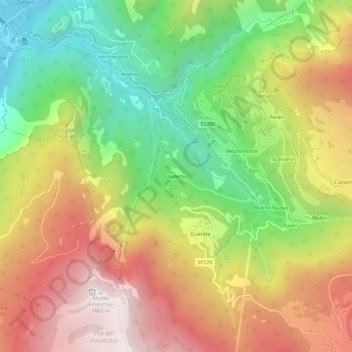 Carte topographique Ondertol, altitude, relief