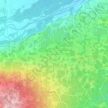 Carte topographique Santi Angeli, altitude, relief